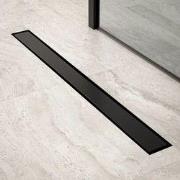 Douchegoot - 80cm - Mat Zwart - Tegelrooster - RVS - Met Flens