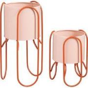 Mica Decorations Donau Bloempot op Standaard – Set van 2 – Plantenpot ...