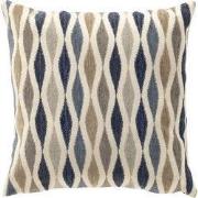 TULA - kussenhoes 45x45 cm - golvend patroon - Dark Denim - blauw