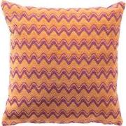 ALDO - kussenhoes 45x45 cm - zigzagpatroon - Melon - oranje, paars