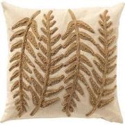AMIR - kussenhoes 45x45 cm - getuft bladpatroon - Natural - beige