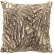 NIM - kussenhoes 45x45 cm - bladmotief - Timber Wolf - bruin