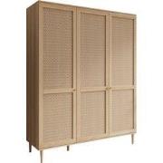 Meubella - Crimson - Kledingkast met 3 deuren - Eiken - 165x52x208 cm