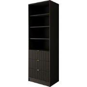 Meubella - Tavares - Boekenkast - Zwart - 60x40x180 cm