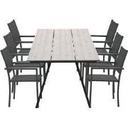 Garden Impressions Moon tuinset 7-delig donker grijs - Braga tuintafel...