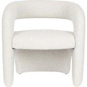 Fauteuil Wit Stof - Zithoogte 47cm - 69x66x72cm - Nova