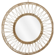 Mica Decorations Ludy Spiegel Rotan - Wandspiegel - Boho Decoratie - D...