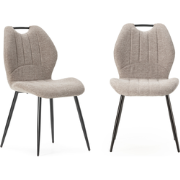 Set van 4 stoelen in stof met zwarte metalen poten L48 cm - MULI