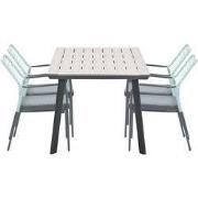 5-delige tuinset Dido tuinstoelen zachtgroen - Vigo tafel