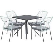 5-delige tuinset Dido stoelen zachtgroen - Rimini tafel