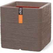 Pot vierkant Rib NL 30x30x30 warm taupe bloempot