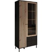 Meubella - Vitrinekast Charles 2 - Eiken - 87 cm