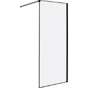 WASPAM - Douchescherm - Zwart - 80 x 190 cm - Veiligheidsglas