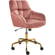 PALMDALE - Bureaustoel - Roze - Fluweel