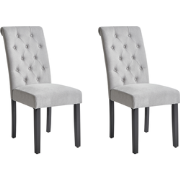 VELVA - Eetkamerstoel - Grijs - Polyester