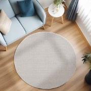 Loom Uni Effen Vloerkleed - Rond - Uni Kleur - Creme - Woonkamer Slaap...