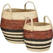 Mica Decorations Opbergmand met Handvatten - Set van 2 Opbergmanden - ...