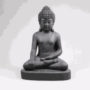 Boedha zittend grey medium 27X20X40 CM