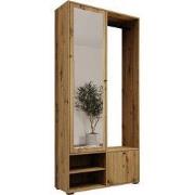 Meubella - Halkast Deacon - Eiken - 90 cm - Met spiegel