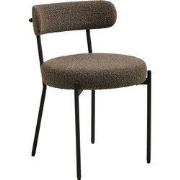 Eetkamerstoel Bruin Bouclé - Badalona - Set van 2