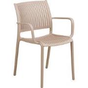 Tuinstoel Taupe Kunststof - Manzano - Set van 4