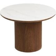 Salontafel Rond - Keramisch Wit/Bruin - Ø60x42cm - Noli