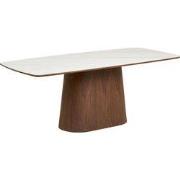 Eettafel Rechthoek - Travertin/Hout - 200x90x76cm - Noli