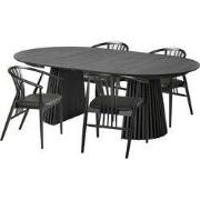 Eetkamerset Osaka Zwart - Incl. Agustin Set Van 4