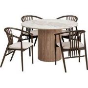 Eetkamerset Athens Rond - Incl. Agustin Set Van 4