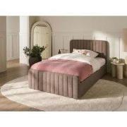 LUNAN - Tweepersoonsbed - Taupe - 120 x 200 cm - Bouclé