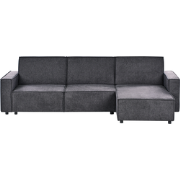 ROMEDAL - Hoekslaapbank - Grafietgrijs - Linkszijdig - Polyester