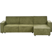 ROMEDAL - Hoekslaapbank - Donkergroen - Linkszijdig - Polyester