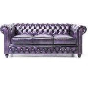 Chesterfield Eco Leather Line - Wash Off Purple 3-zits