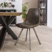 Eetkamerstoel Taupe Siena Saddle PU Kunstleer