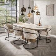 Deens Ovaal Eettafel Jimi 215 cm 3D Keramiek Travertine