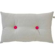 MYLOU - sierkussen 30x50 cm - 100% katoen - roze knopen - grijs