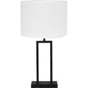 Tafellamp Shiva/Polycotton - Zwart/Wit - Ø30x62cm