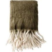 LIBBE - Plaid 130x170 cm - Deken met wol en flosjes - superzacht - Mil...