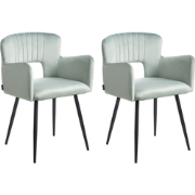 SANILAC - Eetkamerstoel set van 2 - Lichtblauw - Fluweel