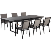 VALCANETTO/ BUSSETO - Tuinset voor 6 - Zwart - Aluminium