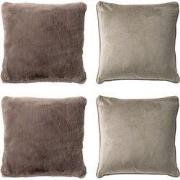 KUSSENSET - 4-delig Soft Textures - 45x45 cm - inclusief binnenkussens...