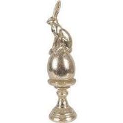 Clayre & Eef Decoratie Beeld Konijn Ø 6x26 cm Goudkleurig Kunststof