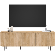TV-meubel 3 deuren afgeronde randen eikendecor L180,2 cm - LUCIA
