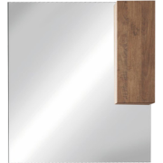 Spiegel met lamp opbergkolom in donker houtdecor L120 cm - JUPITER