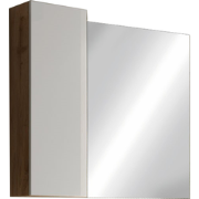 Spiegel met lamp en opbergruimte wit- en eikendecor B78 cm - HAMBURG