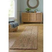 Loper Jute Vloerkleed Boucle Naturel / Groen - 60x230 cm
