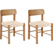 ALLOS - Set van 2 eetkamerstoelen - Bruin - Rubberhout
