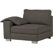 vtwonen Lazy 1-Zits Element met arm links - Bouclé - Antraciet