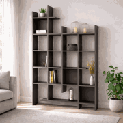 Boekenkast Manco Antraciet Melamine 122x188x25,5 cm