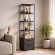 Boekenkast Robbins Black Zwart Antraciet Melamine 39x160x39 cm